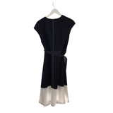 JOIE RET$328 WRAP CAP SLEEVE DESIGNER DRESS NAVY WHITE LARGE