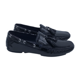 DONALD J PLINER PATENT LEATHER DRIVER LOAFERS MEN SHOE BLACK 9