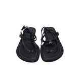 DONALD J PLINER STRAPPY LEATHER SANDAL SHOES BLACK 9