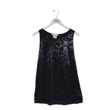 BALMAIN SEQUIN SLEEVELESS DESIGNER TOP BLACK MEDIUM
