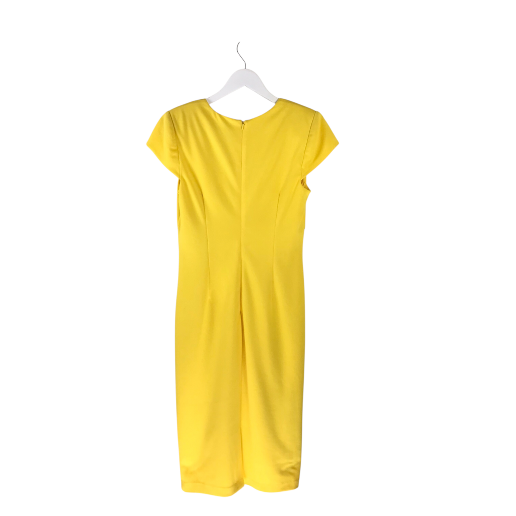 BADGLEY MISCHKA NWT$395 CAP SLEEVE DESIGNER DRESS YELLOW 8