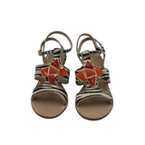 TRINA TURK LEATHER SANDALS SHOES CREME ORANGE 9.5