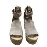 CHLOE "LAUREN" SUEDE ESPADRILLES LUXE SHOES GREY 40