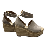 CHLOE "LAUREN" SUEDE ESPADRILLES LUXE SHOES GREY 40