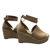CHOE "LAUREN" SUEDE ESPADRILLES LUXE SHOES TAN 40