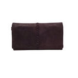 HOBO SUEDE CLUTCH WALLET MAROON