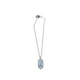 KENDRA SCOTT CHAIN PENDANT NECKLACE SILVERTONE WHITE
