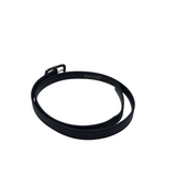 CHANEL VINTAGE LEATHER METAL BUCKLE BELT LUXE ACCESSORIES BLACK XSMALL