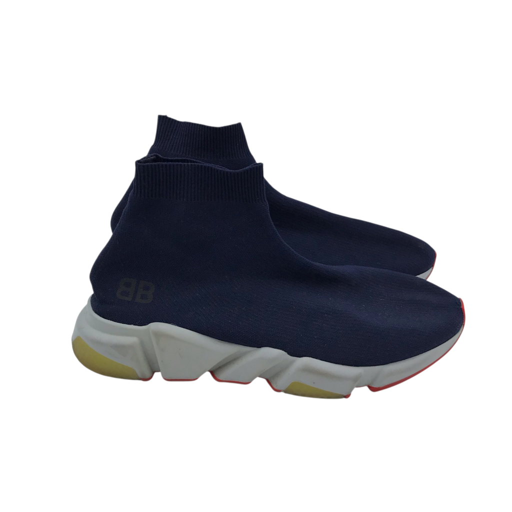 BALENCIAGA SPEED KNIT SNEAKERS MEN SHOE BLUE 9