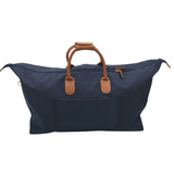 CANVAS DUFFLE BAG LUGGAGE NAVY BROWN