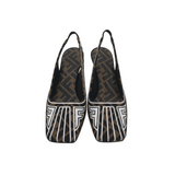 FENDI FREEDOM SLING BACK HEELS LUXE SHOES WHITE/BROWN 35