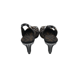 FENDI FREEDOM SLING BACK HEELS LUXE SHOES WHITE/BROWN 35