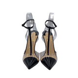 CHRISTIAN LOUBOUTIN "NOSY" 100 PATENT/PVC T-STRAP LUXE SHOES BLACK 36
