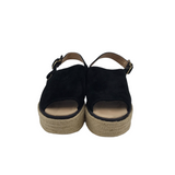 SPERRY ESPADRILLE WEDGE SHOES BLACK 6.5M