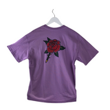 NIKE ROSE ON BACK TEE TOP PURPLE RED MEDIUM