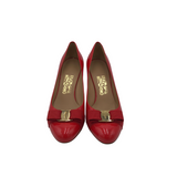 SALVATORE FERRAGAMO RET$680 HEEL PUMP DESIGNER SHOES RED 9