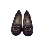 SALVATORE FERRAGAMO RET$523 BLOCK HEEL LOAFER DESIGNER SHOES MAROON 9.5B