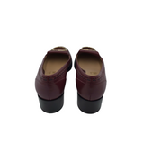 SALVATORE FERRAGAMO RET$523 BLOCK HEEL LOAFER DESIGNER SHOES MAROON 9.5B