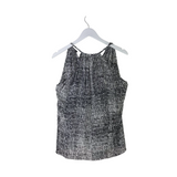 NILI LOTAN NWT$289 100% SILK SLEEVLESS DESIGNER TOP WHITE BLACK SMALL