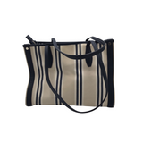 KATE SPADE RET$225 "MARKET" CANVAS TOTE HANDBAG CREAM NAVY
