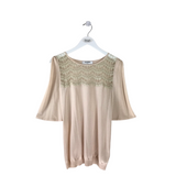 VALENTINO LACE COLD SHOUDLER LUXE TOP PINK CREAM XLARGE