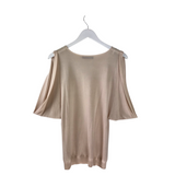 VALENTINO LACE COLD SHOUDLER LUXE TOP PINK CREAM XLARGE
