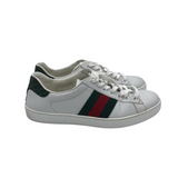 GUCCI ACE CLASSIC LEATHER SNEAKERS MEN SHOE WHITE 6.5