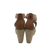 ESPADRILLE WEDGE DESIGNER SHOES PINK BLACK 8.5M