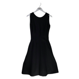 DOLCE & GABBANA WOOL SLEEVELESS FLARE LUXE DRESS BLACK 40