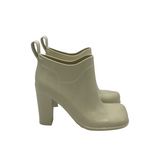 BOTTEGA VENETA "SHINE" RUBBER RAIN BOOTIES LUXE BOOTS IVORY 37
