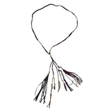 JOHNNY WAS RET$278 MIXED TASSEL NECKLACE MAROON BLACK