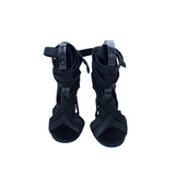 TORY BURCH LACE UP LEATHER SANDALS DESIGNER SHOES BLACK 7.5M