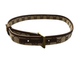 GUCCI CANVAS BELT LUXE BELT BROWN SMALL
