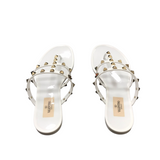 VALENTINO ROCKSTUD JELLY SANDALS LUXE SHOES WHITE 36