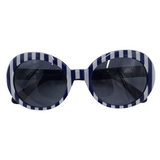 KATE SPADE STRIPE W/CASE SUNGLASSES/READERS NAVY WHITE