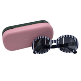 KATE SPADE STRIPE W/CASE SUNGLASSES/READERS NAVY WHITE