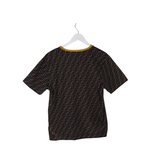 FENDI ALL OVER FF LOGO TEE SHORT SLEEVE MEN SHIRT BROWN BLACK SMALL