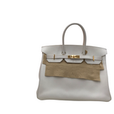 HERMES BIRKIN WITH CLOCHETTE LOCK & 2 KEYS LUXE HANDBAG BLANC EPSOM 35