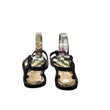 BURBERRY PLAID JELLY SANDALS LUXE SHOES BLACK 37