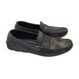 PRADA SAFFIANO CAMO LOAFERS MEN SHOE GREEN 9DD