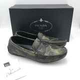 PRADA SAFFIANO CAMO LOAFERS MEN SHOE GREEN 9DD