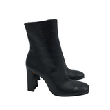 BLOCK HEEL ANKLE DESIGNER BOOTS BLACK 11