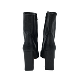 BLOCK HEEL ANKLE DESIGNER BOOTS BLACK 11