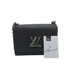 LOUIS VUITTON "TWIST" MM EPI LEATHER LUXE HANDBAG GREY