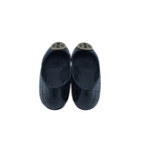 TORY BURCH QUILTED FLAT SHOES BLACK GOLD 7M