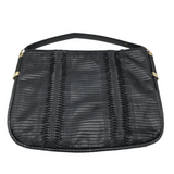 JIMMY CHOO PLEATED LEATHER ZOE LAMBSKIN HOBO LUXE HANDBAG BLACK`
