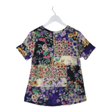 JOHNNY WAS TEE FLORAL SHORT SLEEVE DESIGNER TOP CREAM MULTI MEDIUM