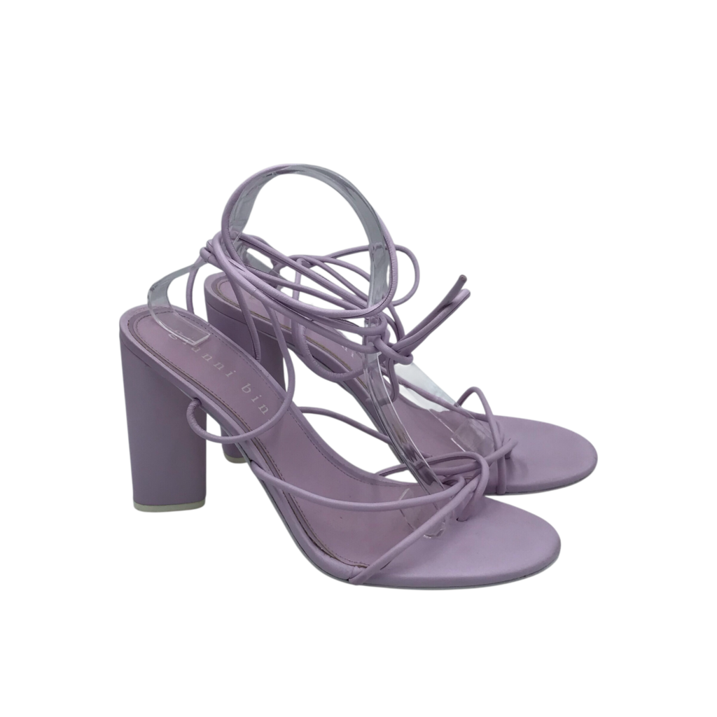 GIANNI BINI HEEL LACE UP SANDALS SHOES VIOLET 11M