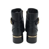 JIMMY CHOO "CLARICE 45 SMOOTH LEATHER ANKLE BOOTS LUXE SHOES BLACK 37