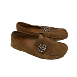 GUCCI DOUBLE G LOGO DRIVERS MEN SHOE BROWN 7